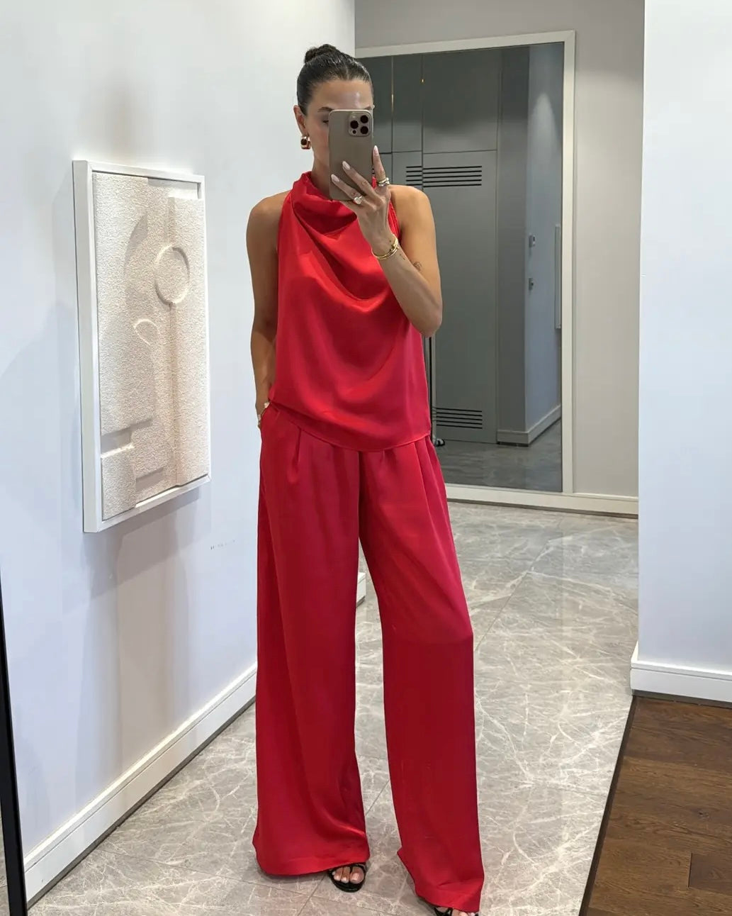 Red Satin Set