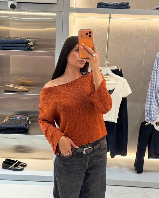 Off Shoulder Knit Top