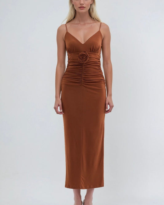 Copper Rose Detail Dress