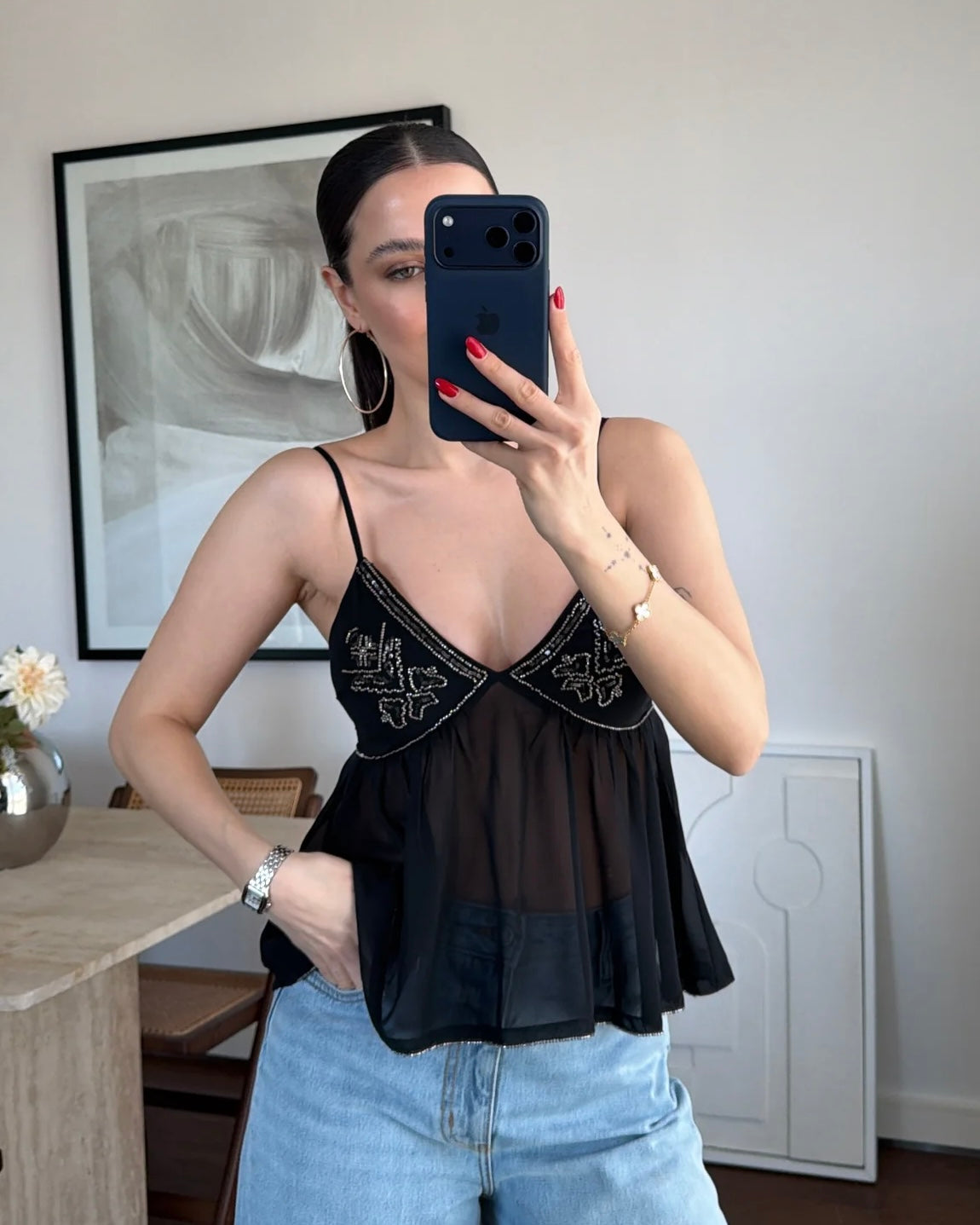 Black Transparent Top