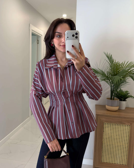 Striped Waisted Shirt