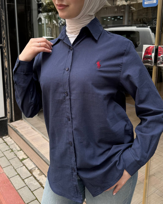 Navy Blue Polo Buttoned Shirt