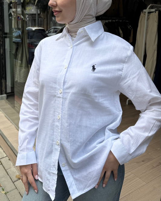 White Polo Buttoned Shirt