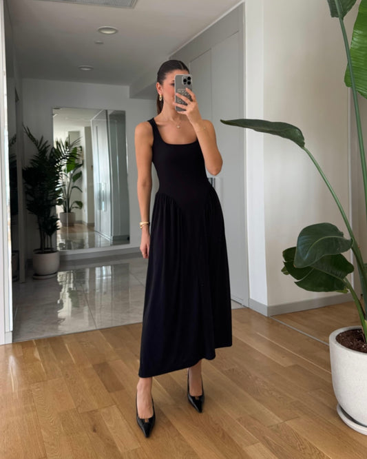Black Drop Waist Dress