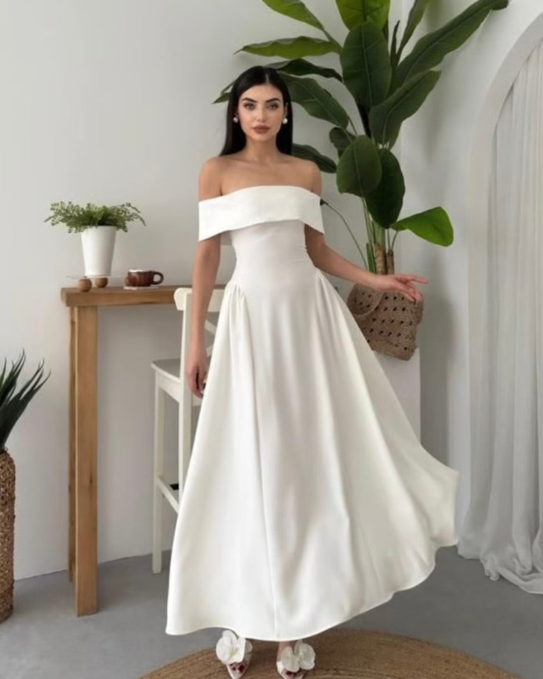 White Off Shoulder Dress