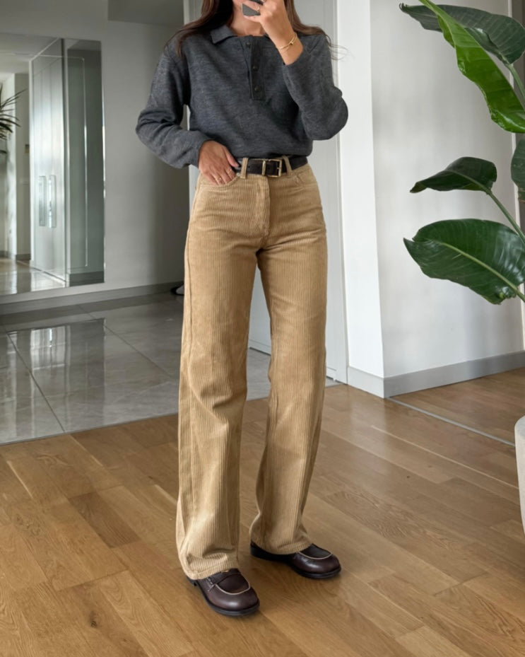 Beige Corduroy Pants