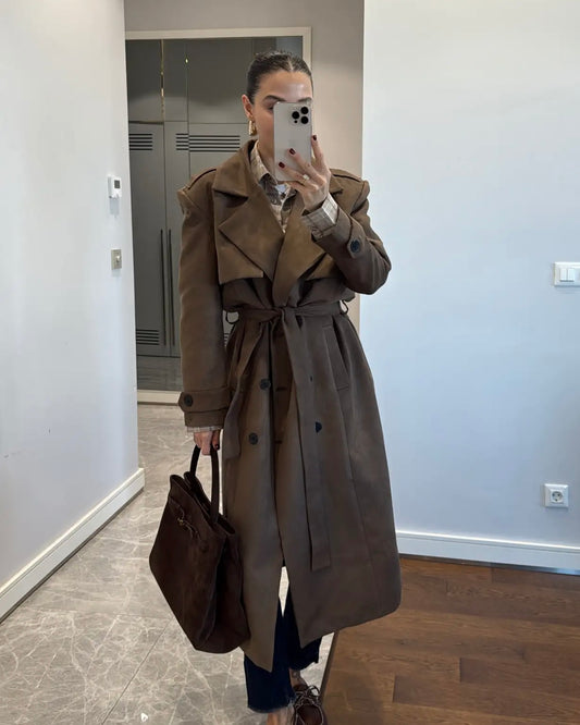 Brown Suede Coat