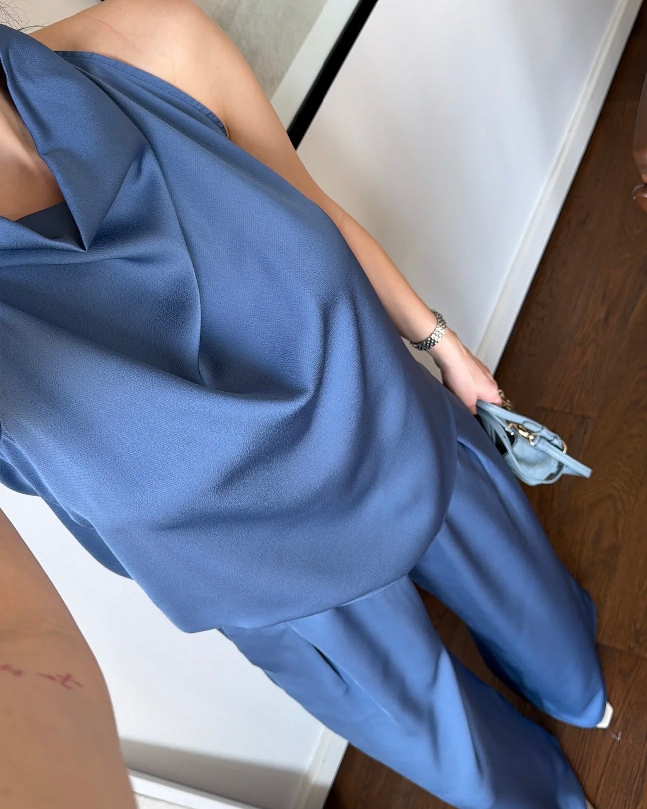 Blue Satin Set
