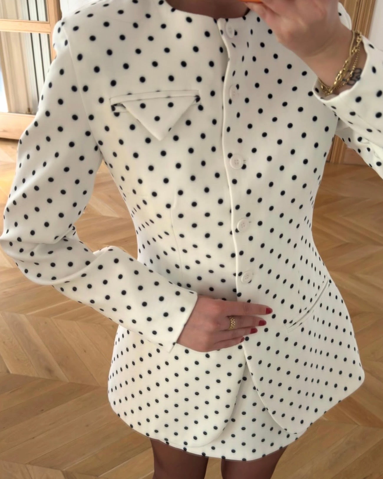 Polka Dot Set (Blazer & Skirt)