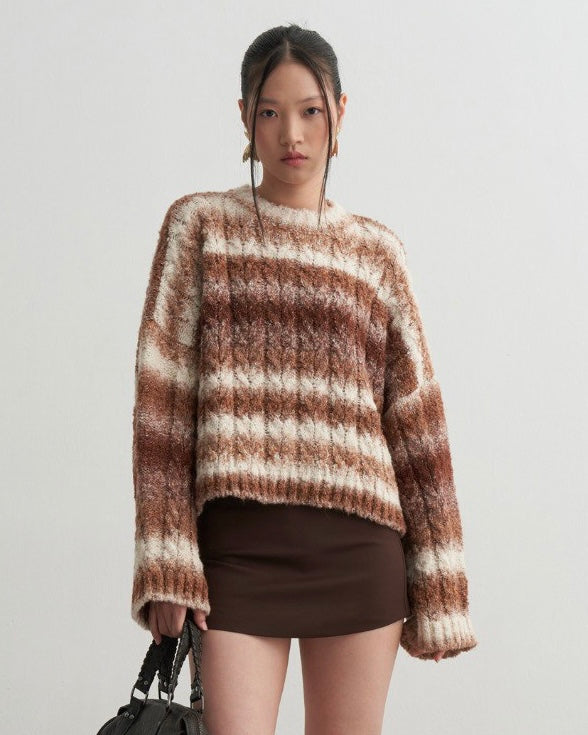Brown Striped Sweater