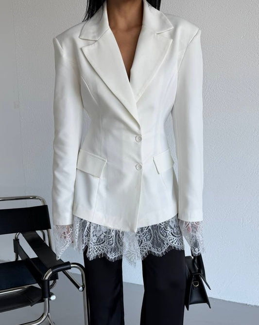 White Lace Blazer