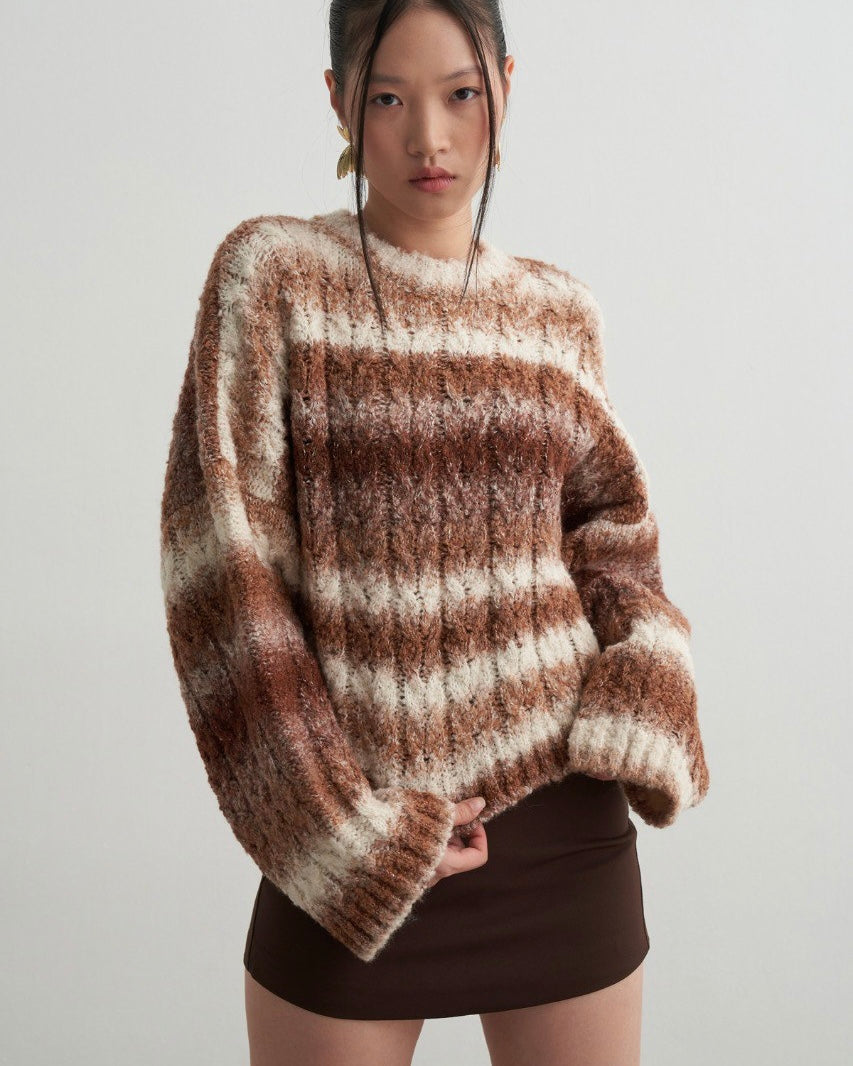Brown Striped Sweater