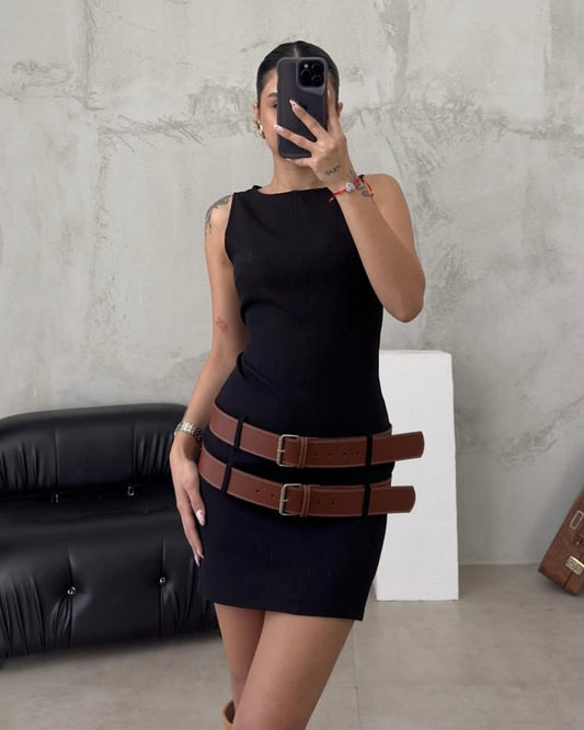 Black Belted Dress
