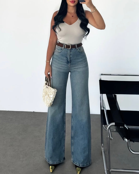 High Waisted Jeans with Belt