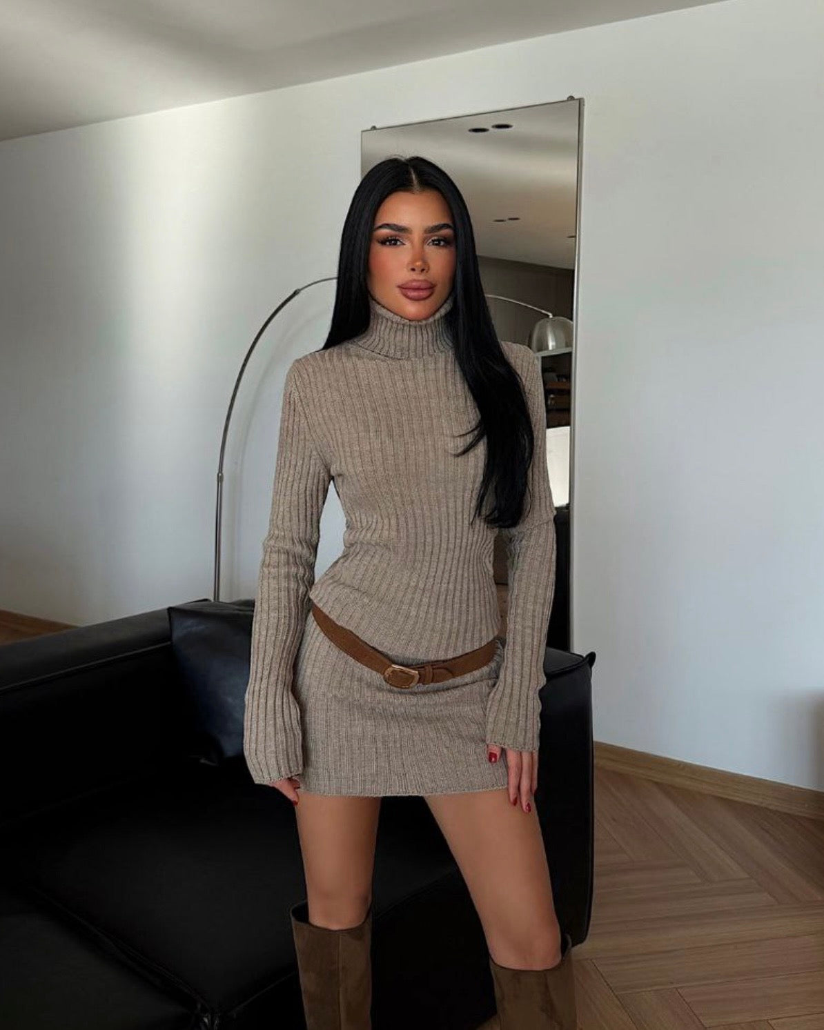 Beige Basic Dress