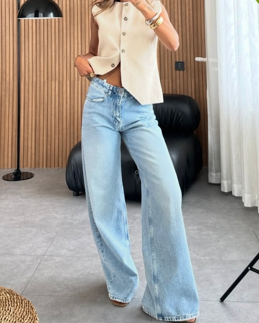 Light Blue Wide Leg Jeans
