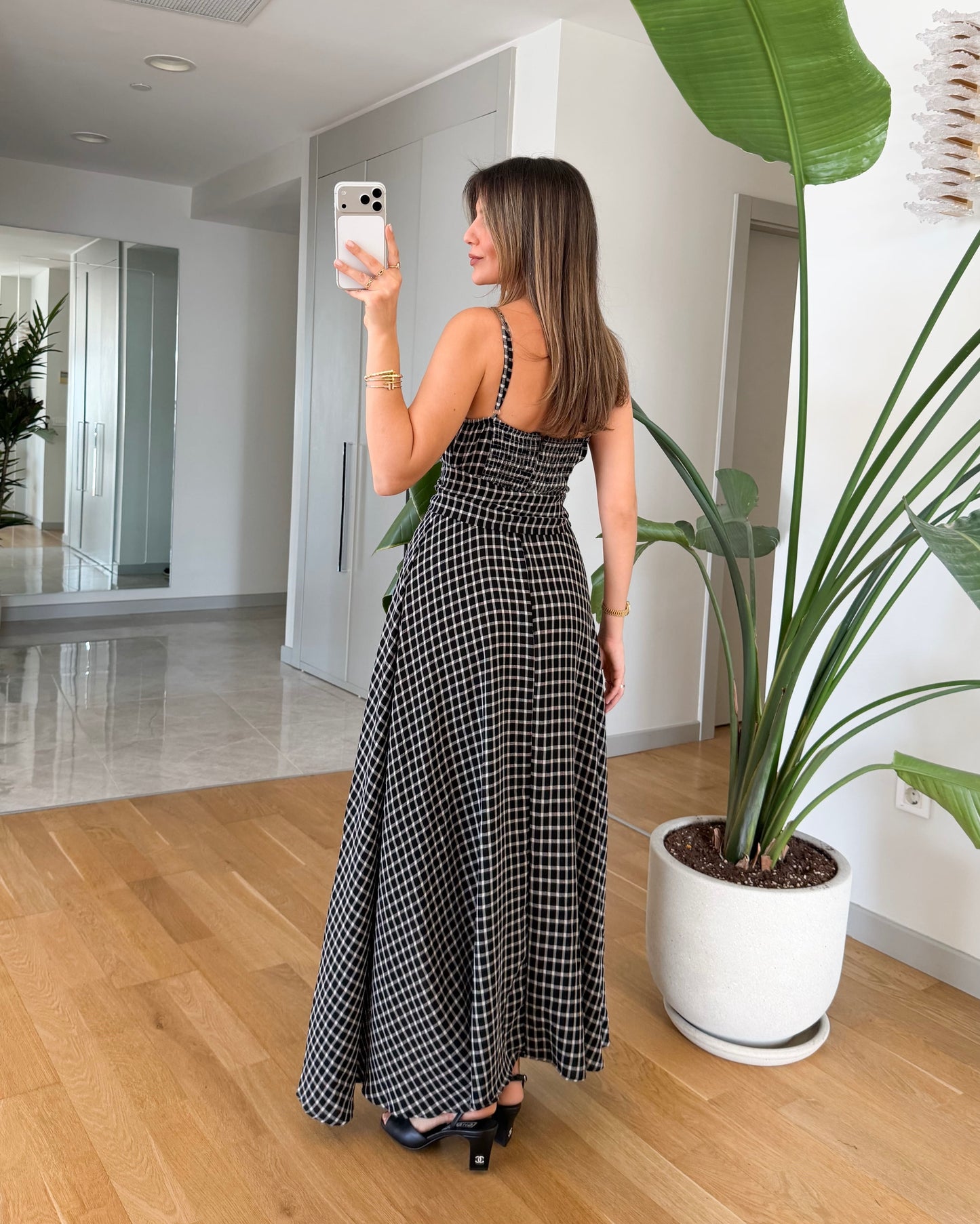 Black Checkered Dress