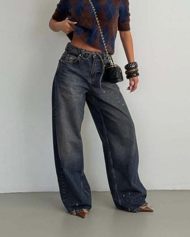 Dark Wide Leg Jeans