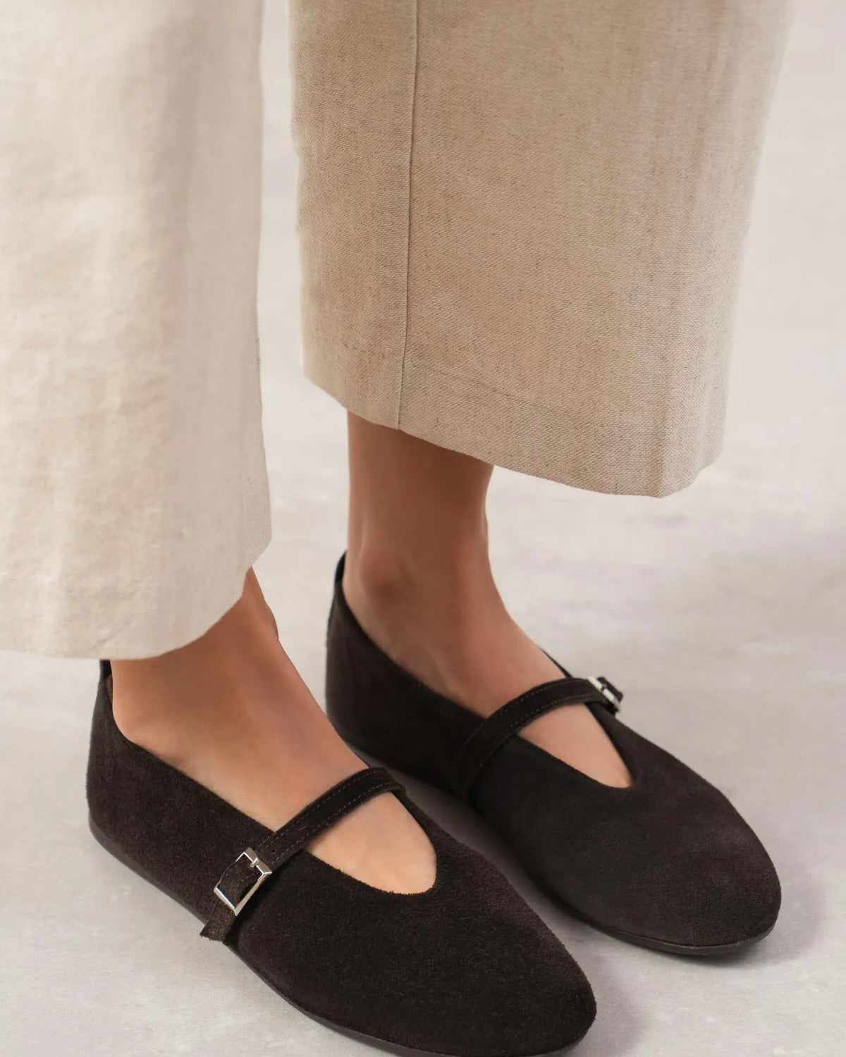 Brown Suede Flats