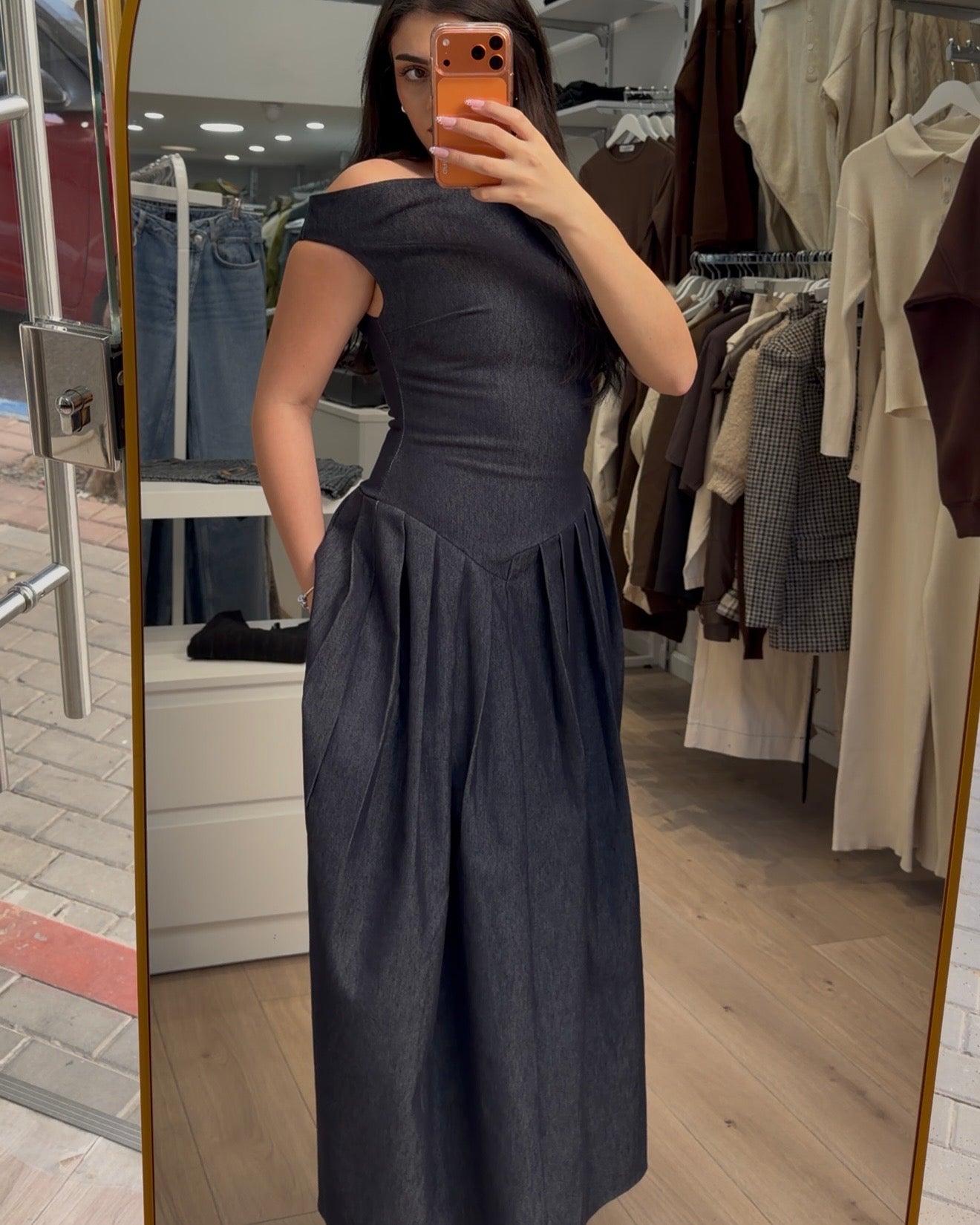 Denim Asymmetrical Dress
