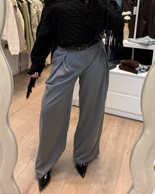 Grey Pants with Belt