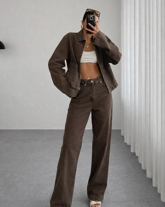 Brown Denim Set