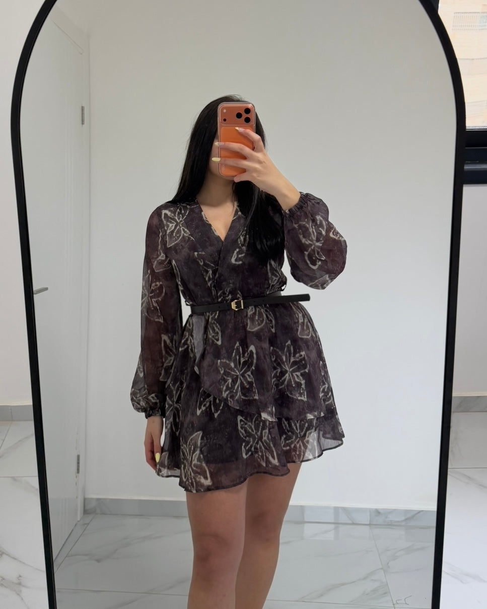 Purple Dress with Belt