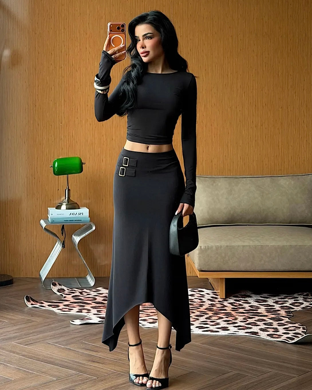 Black Skirt Set