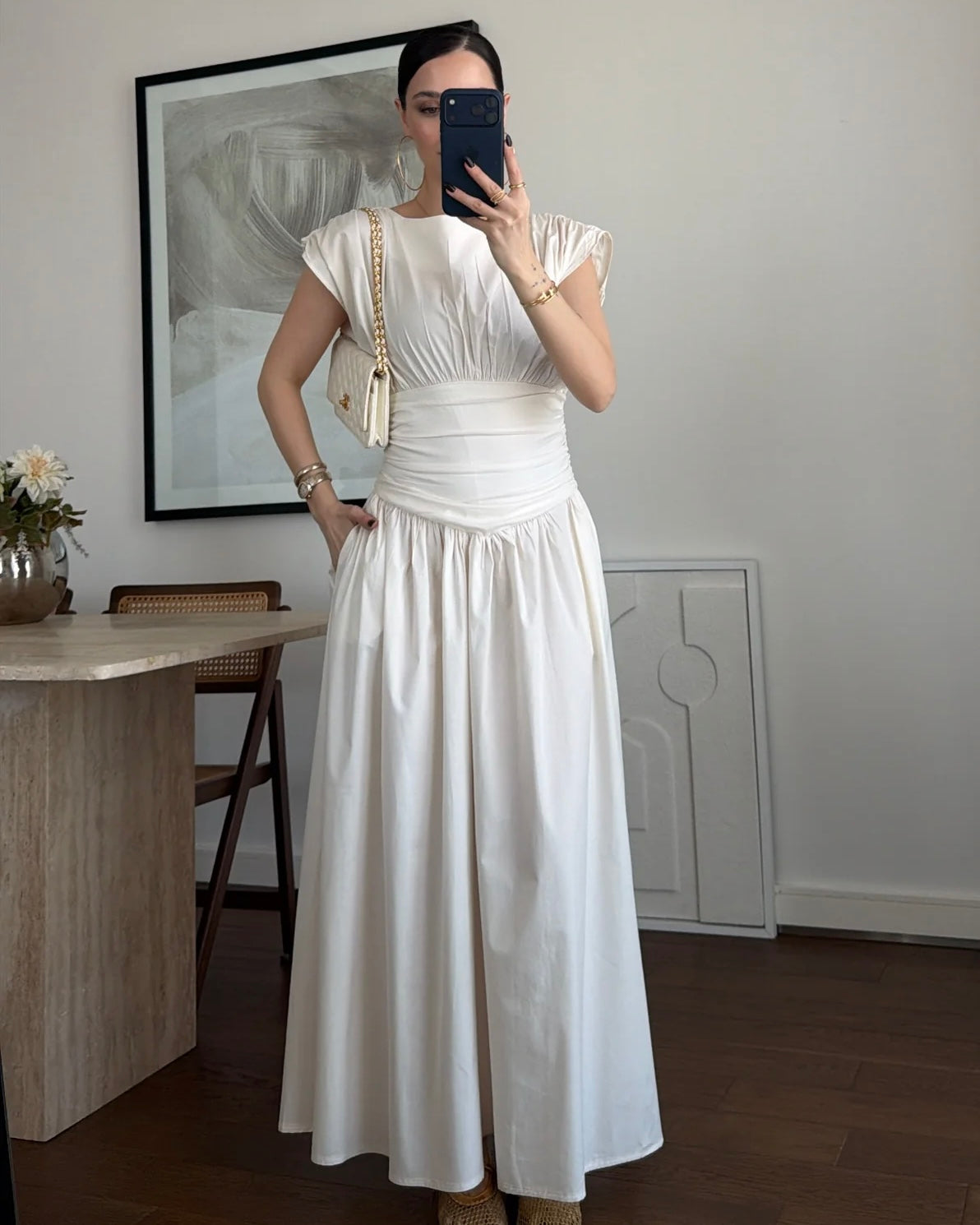 White Waisted Dress