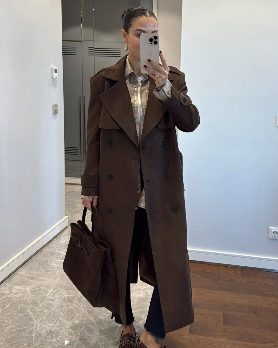 Brown Suede Coat