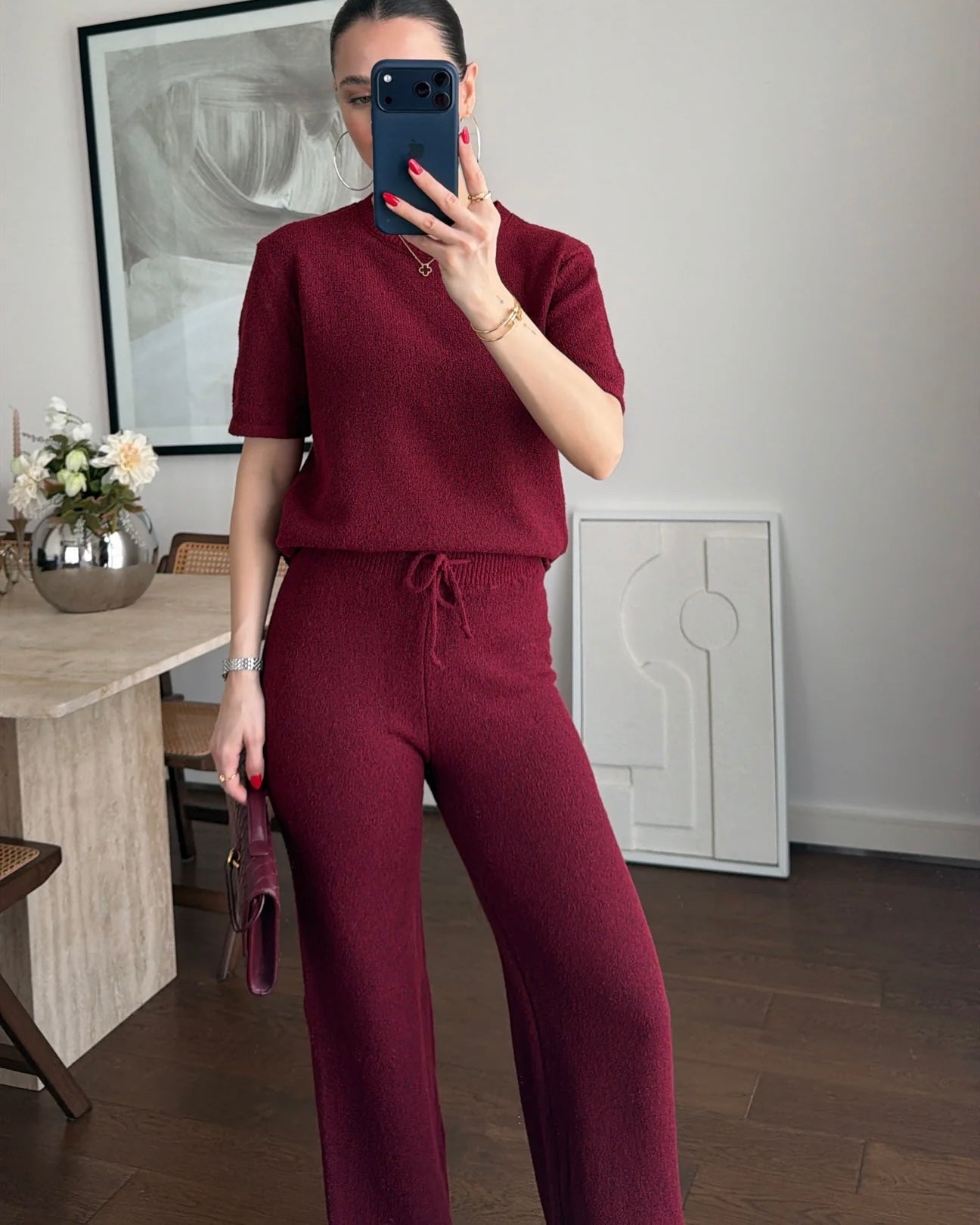 Burgundy Knit Set