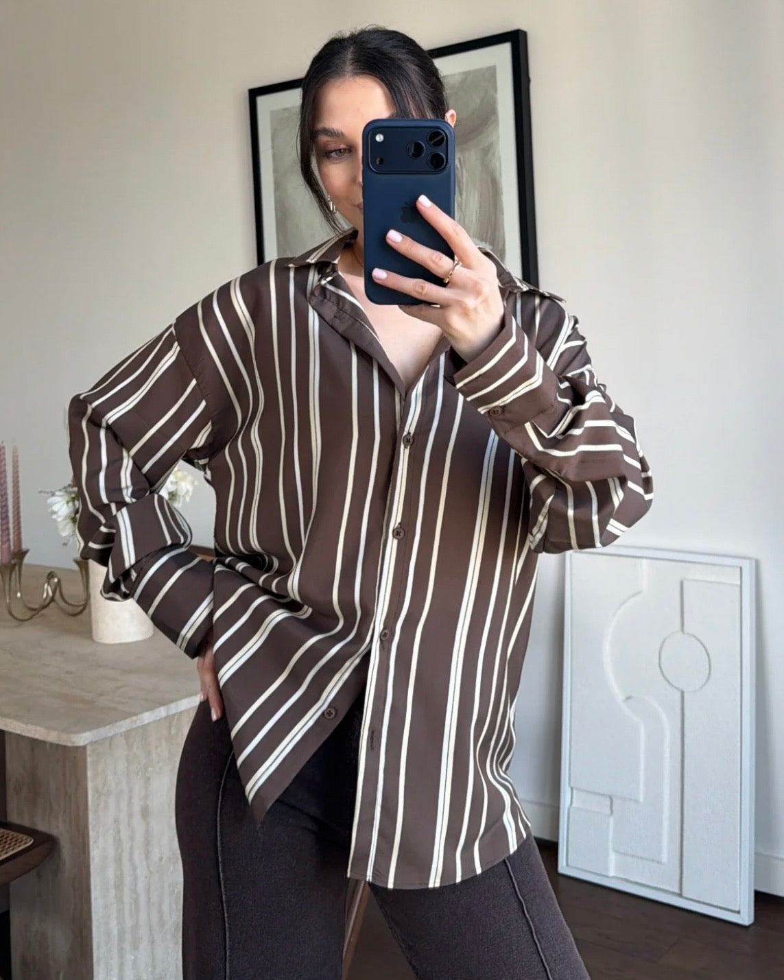 Brown Striped Shirt