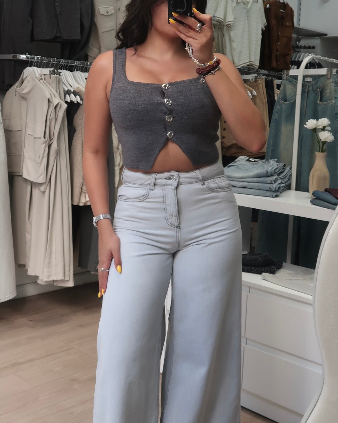 Grey Cropped Sweater