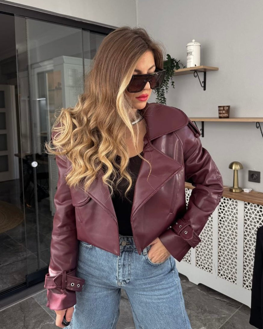 Burgundy Leather Jacket