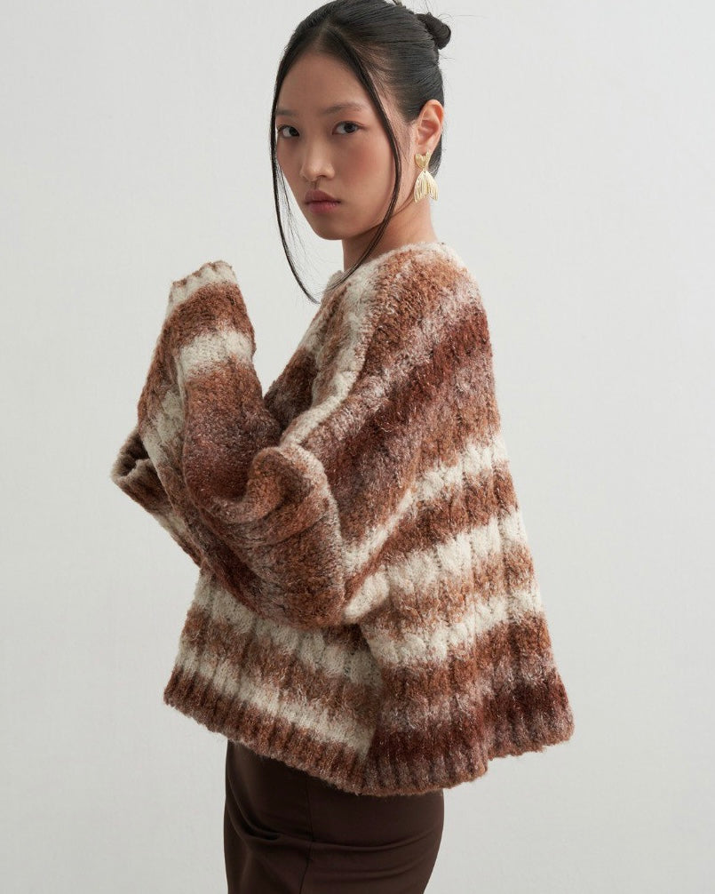 Brown Striped Sweater