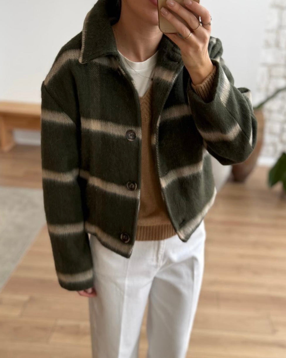 Army Green Checkered Jacket