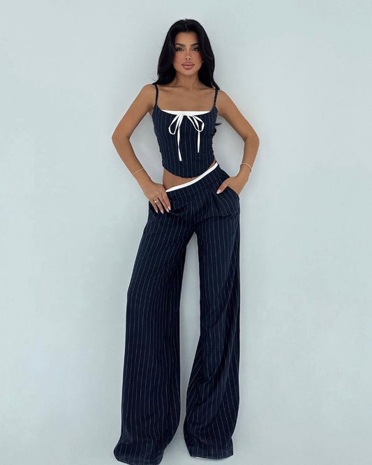 Navy Striped Set