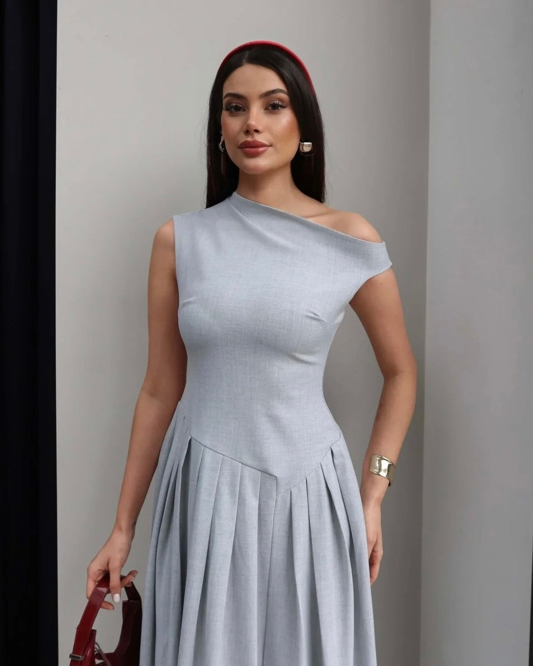 Grey Asymmetrical Dress