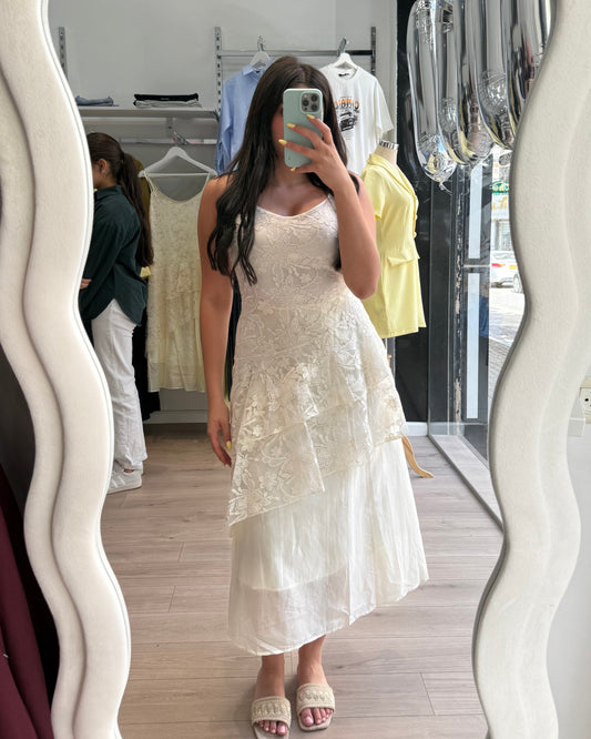 Off White Floral Dress