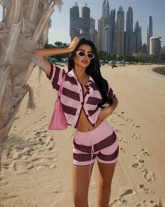 Pink & Burgundy Beach Set