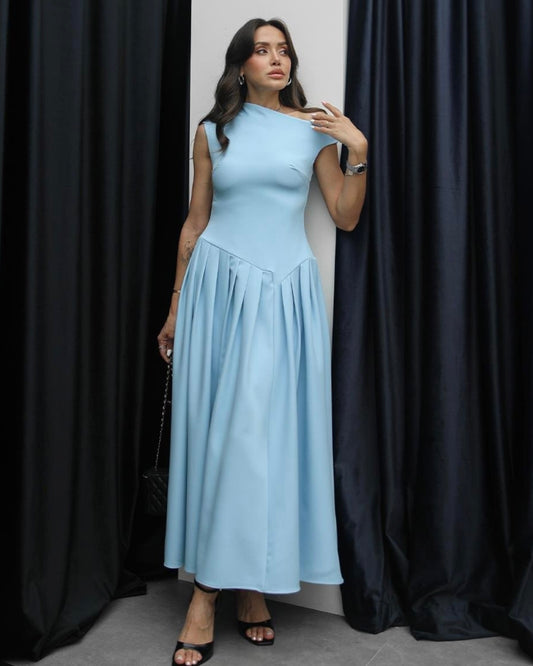 Blue Drop Waisted Dress