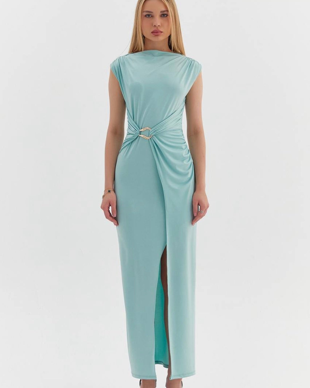 Minty Gold Detail Dress