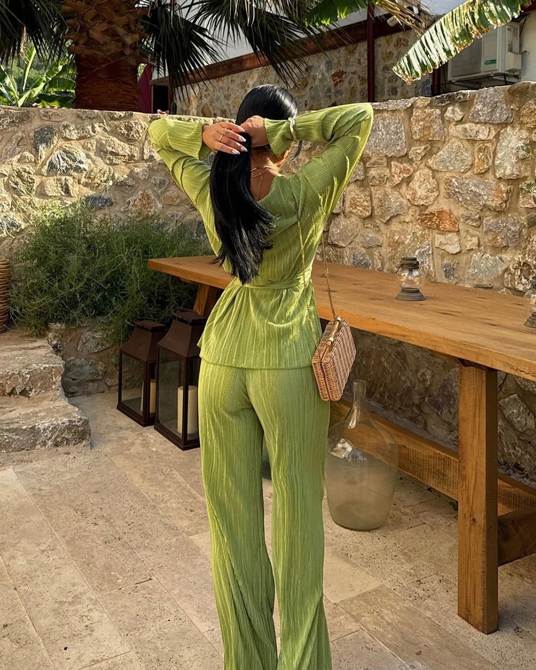 Pistachio Belted Set