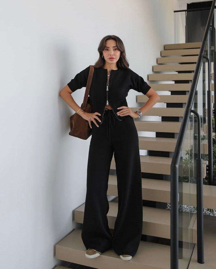 Black Knitted Set