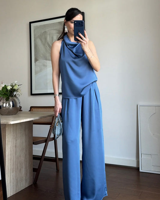 Blue Satin Set