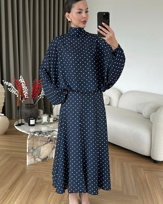 Navy Polka Dot Set