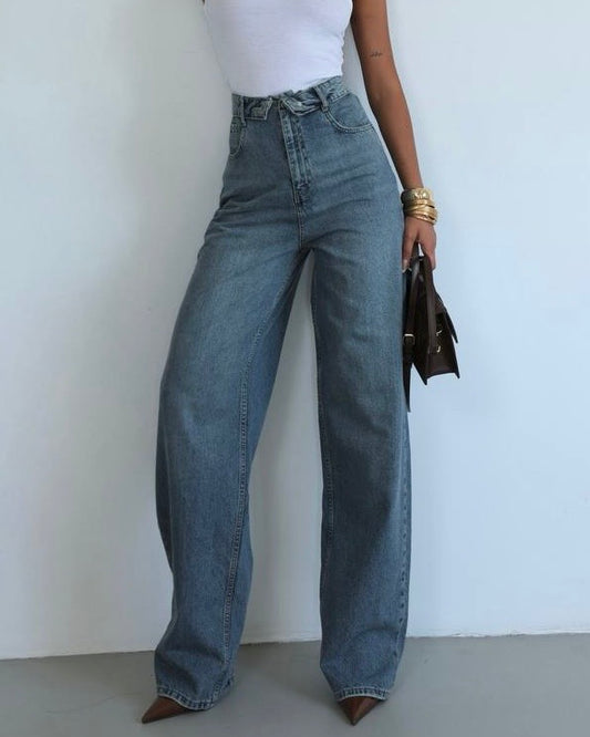 Fold-Over Waist Jeans