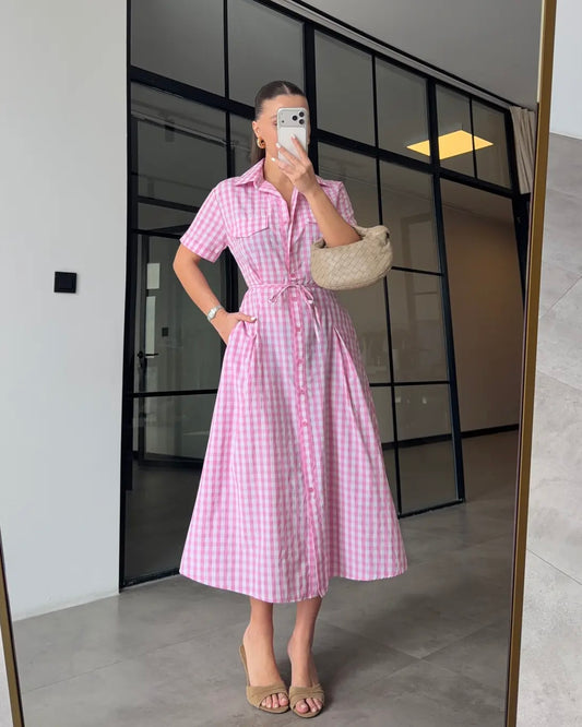 Pink Checkered Dress