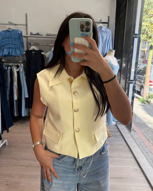 Yellow Gold Buttoned Vest