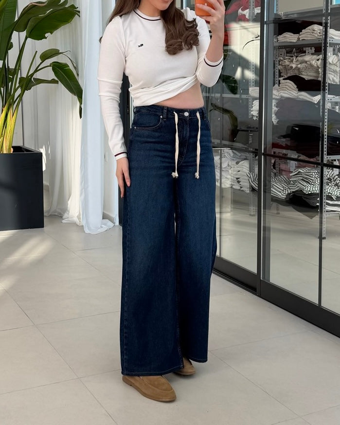 Dark Wide Leg Jeans